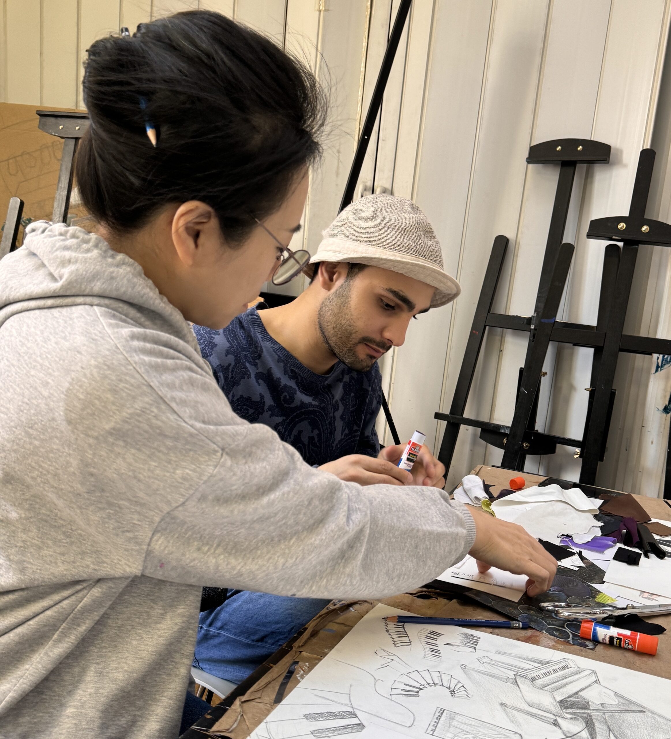 New York Art Studio instructor and student in an Art Private Lesson session.