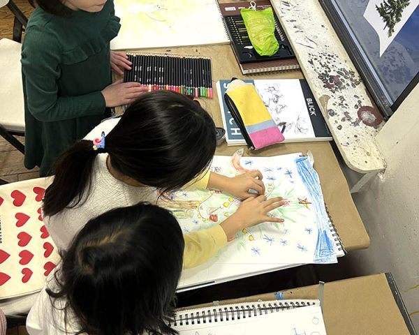 Student painting project in kids art classes NYC