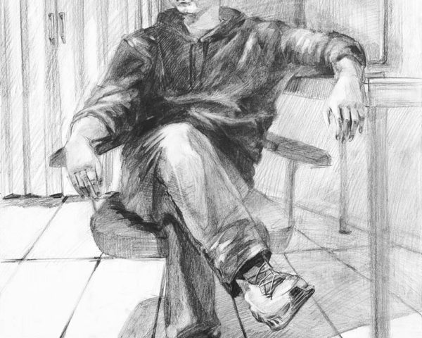 Student figure drawing study in teen art classes NYC