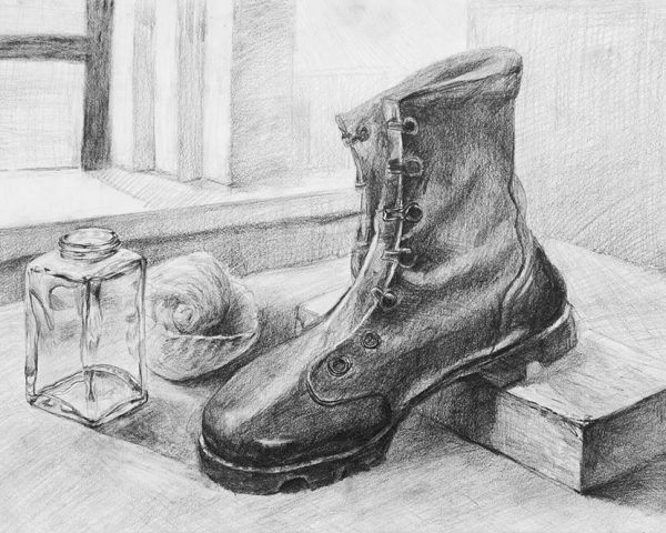 Student composition drawing study in teen art classes NYC