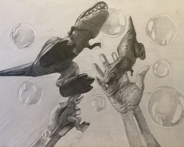 Student observational drawing in teen art classes NYC