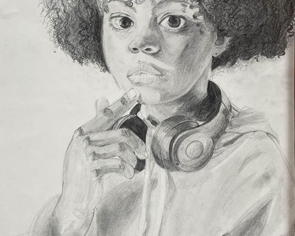 Student portrait study in teen art classes NYC